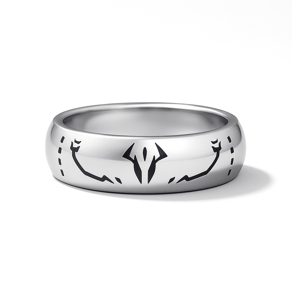 Sukuna Silver Pattern Ring - JJK