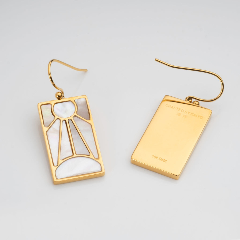 Tanjiro's Necklace & Earring Set - Pearl Hanafuda