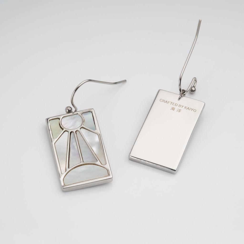 Tanjiro's Necklace & Earring Set - Pearl Hanafuda