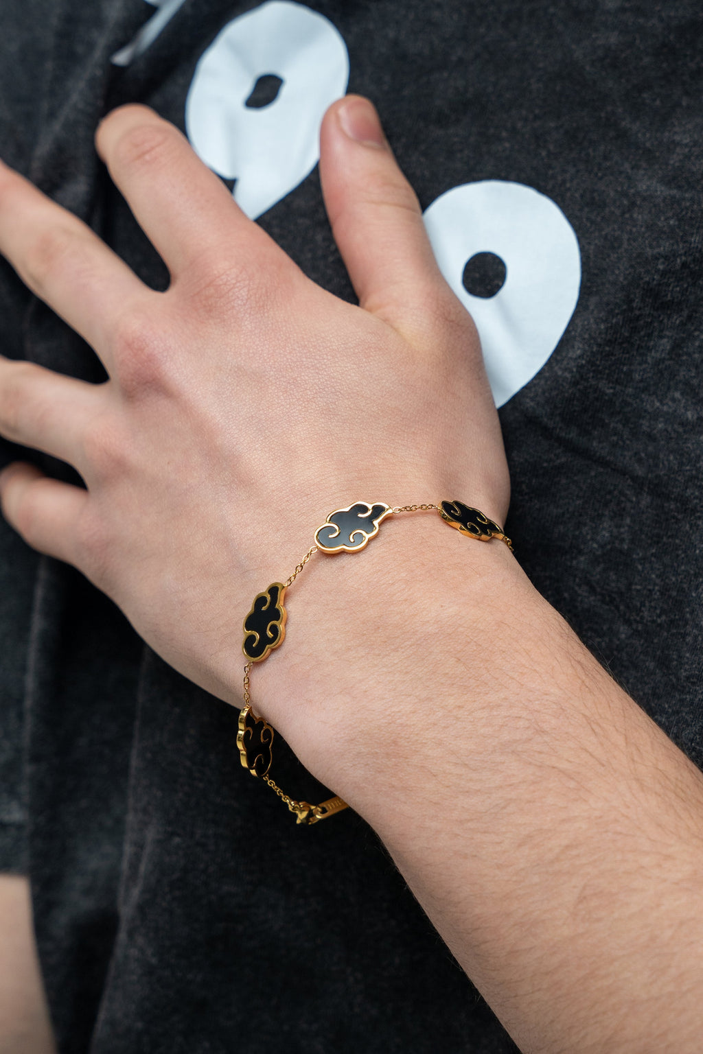 Akatsuki Cloud Bracelet + Necklace Set - Naruto - 18K Gold Plated