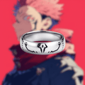 Sukuna Silver Pattern Ring - JJK